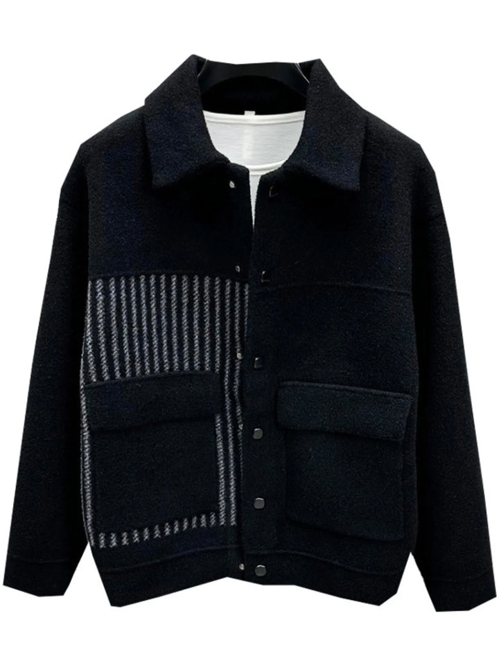 Men's Plus Size Button Up Long Sleeve Jacket