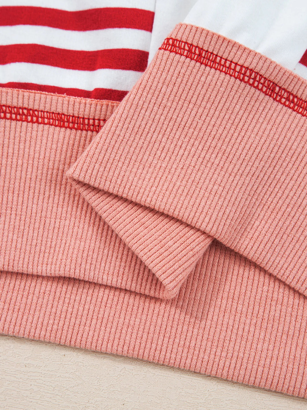 Stripe Color Block Contrast Stitching Oversize Sweatshirt