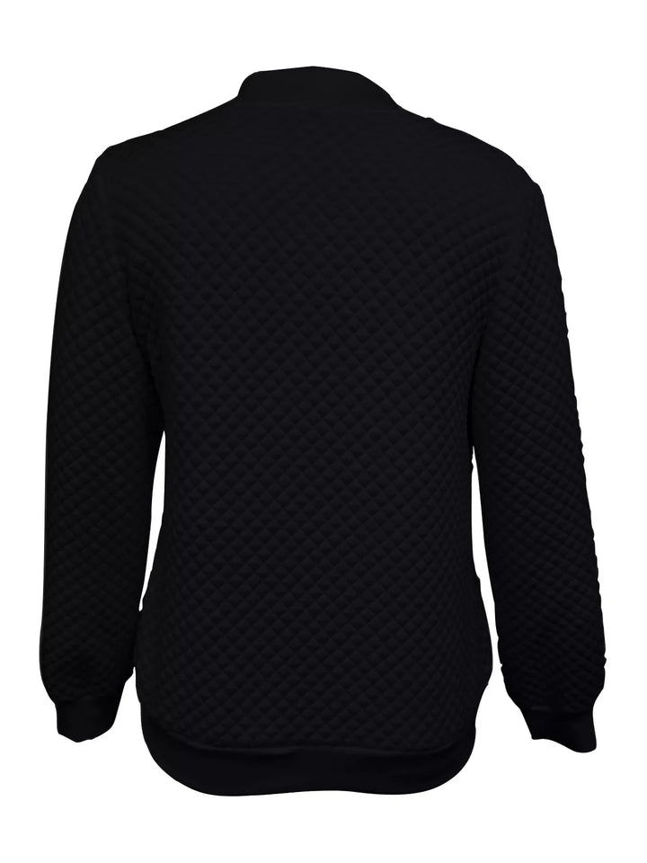 Textured Zip Up Long Sleeve Jacket