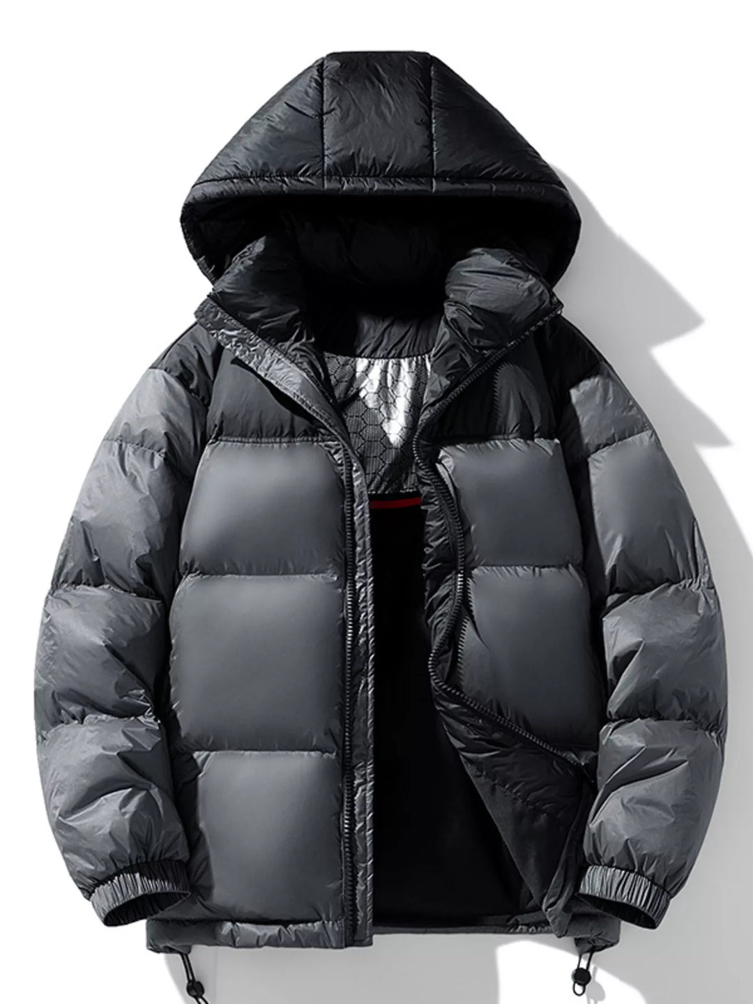 Men's Full Size Hooded Padded Puffer Jacket Plus Size