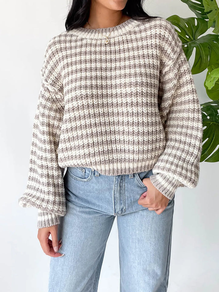 Oversized Striped Drop Shoulder Sweater