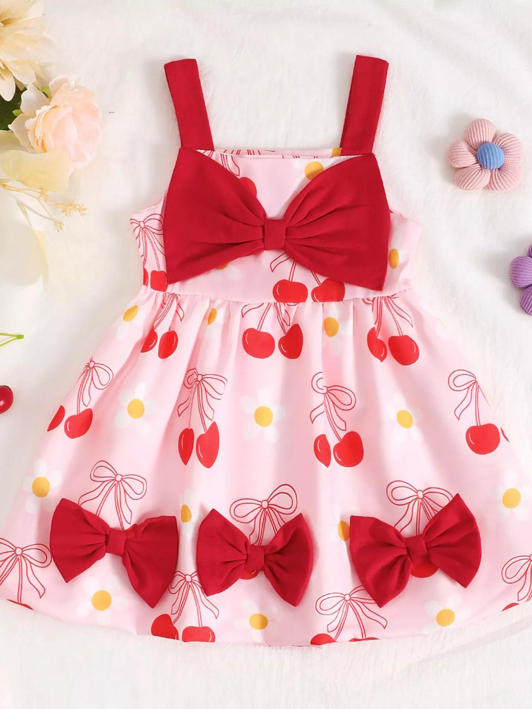 Children's Bow Front Printed Dress