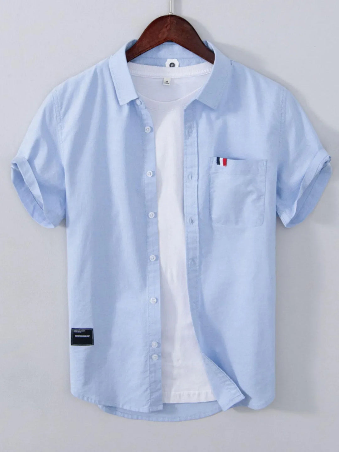 Men's Plus Size Short Sleeve Button-Up Shirt