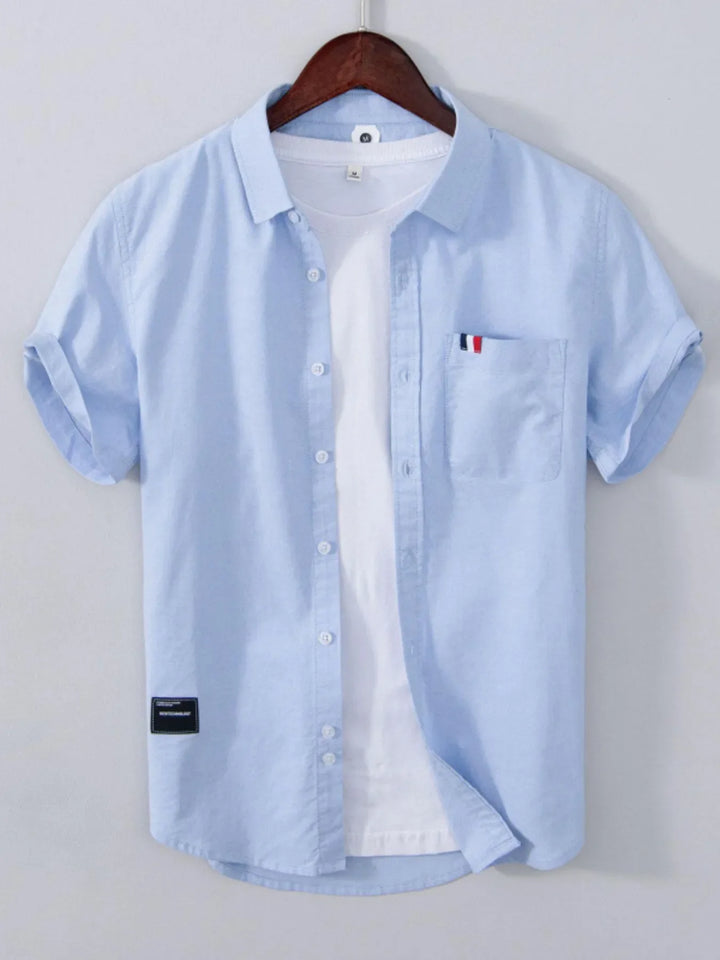 Men's Plus Size Short Sleeve Button-Up Shirt