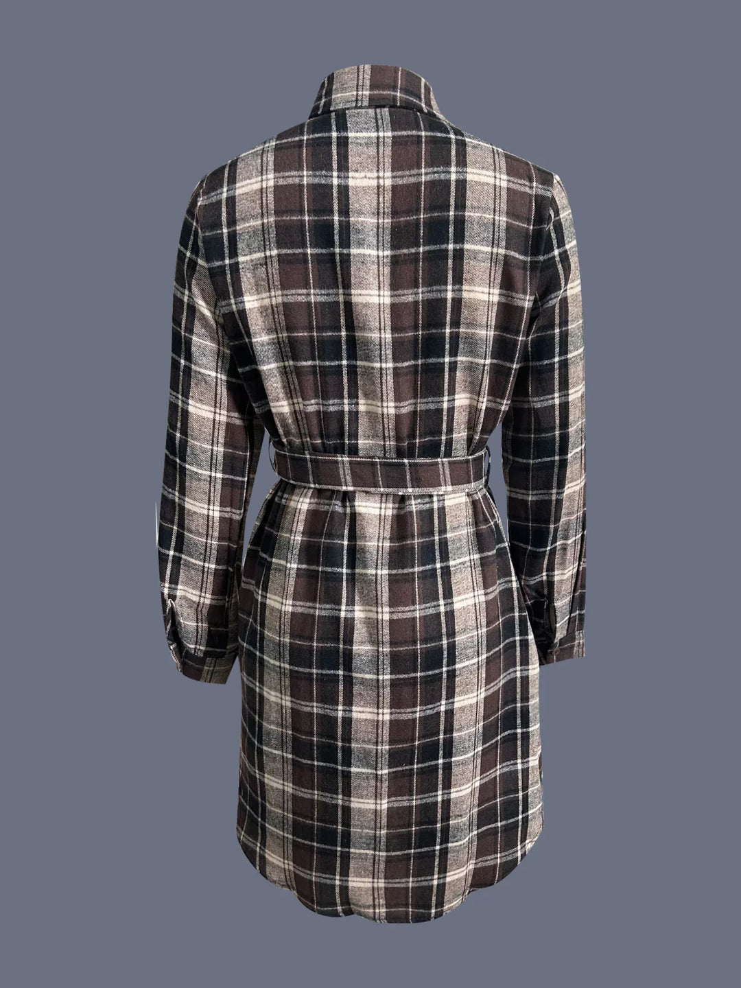Plaid Button Up Shirt Dress