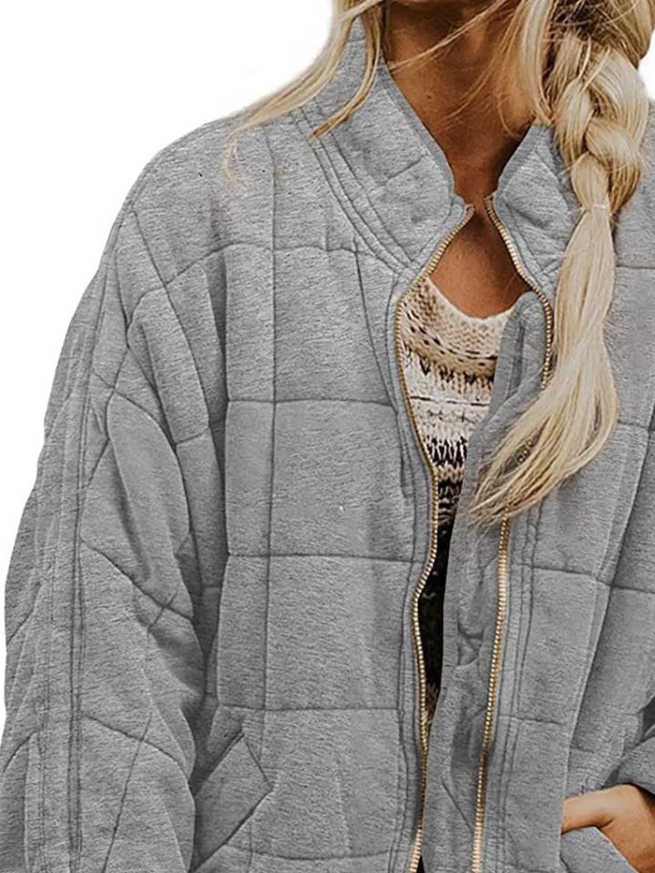 Quilted Zip Up Outerwear