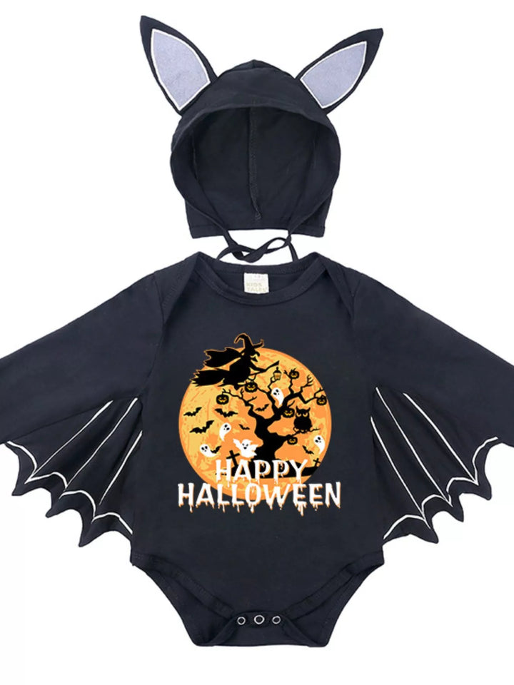 Children's Halloween Bat Bodysuit & Hat Costume Set