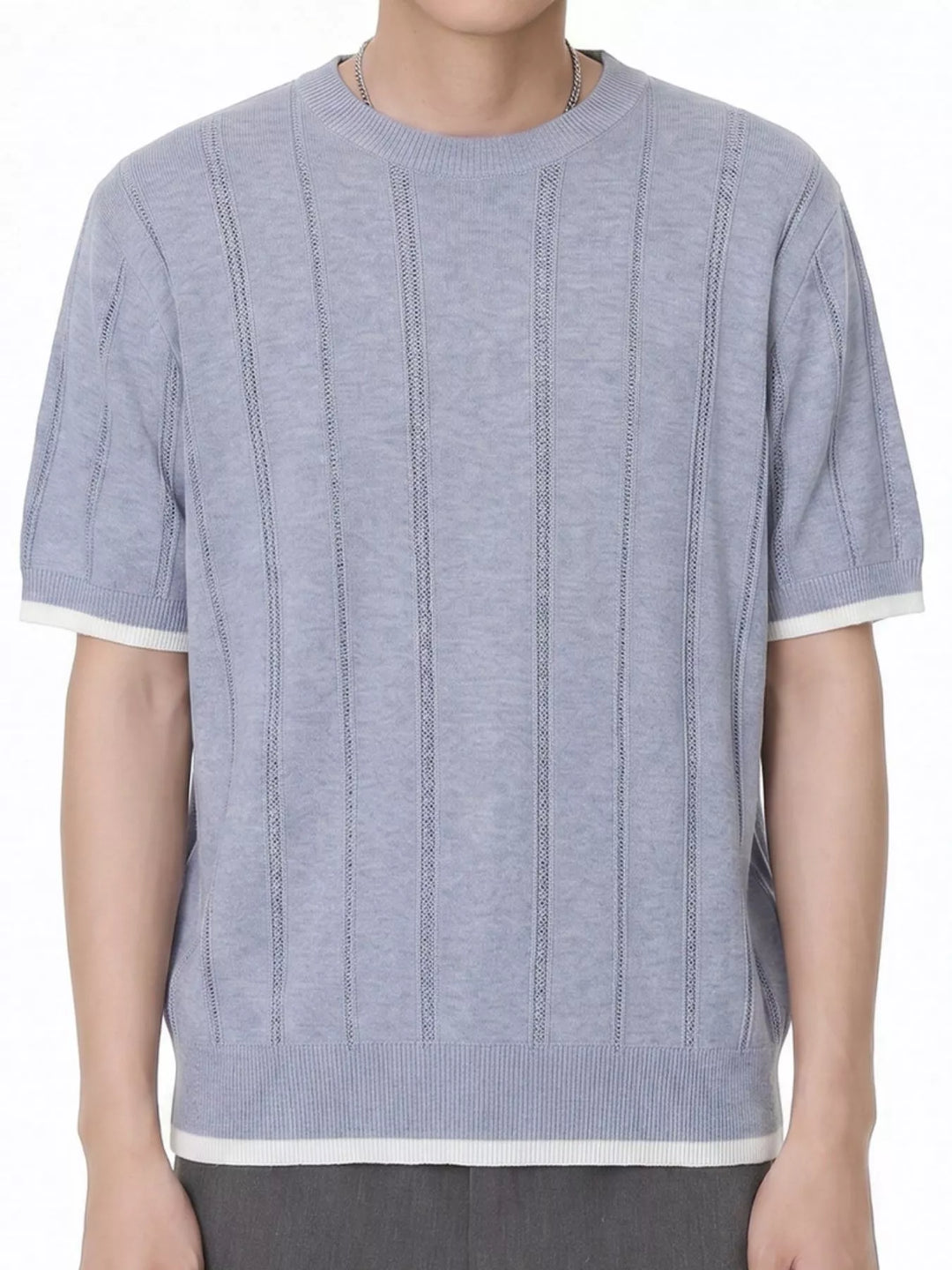 Men's Contrasting Trim Knit T-Shirt