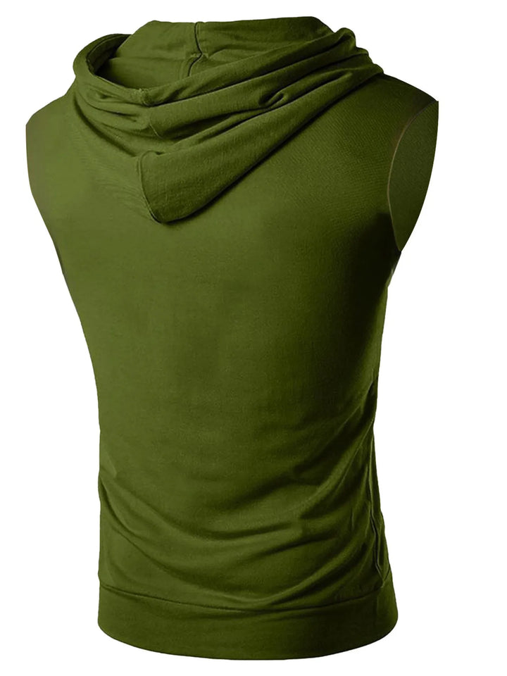 Men's Drawstring Hooded Tank