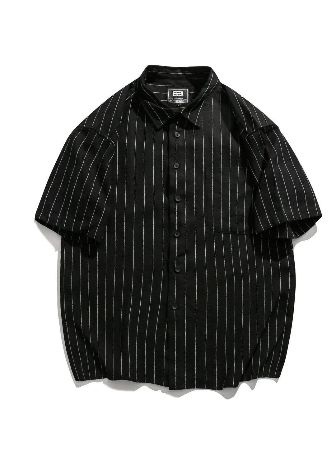 Men's Striped Button Up Short Sleeve Shirt