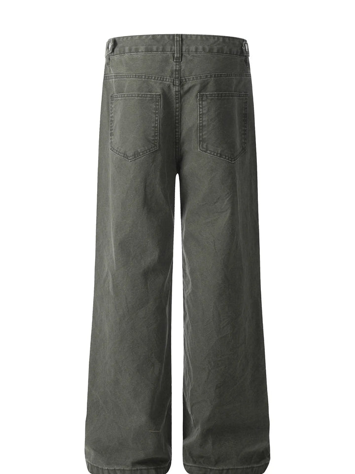 Men's Washed Wide Leg Jeans