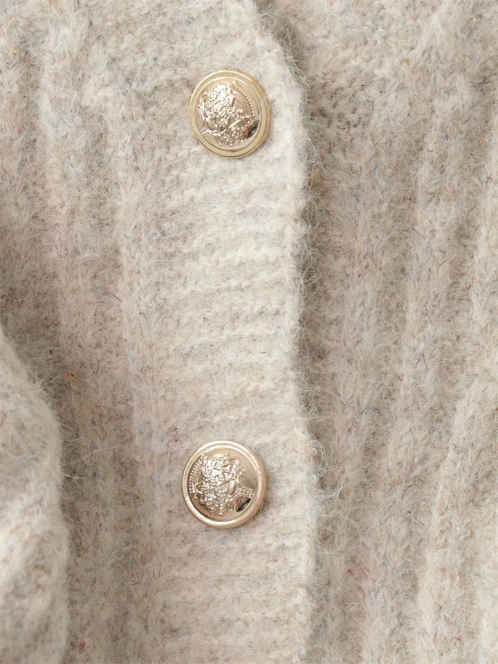 Cable Knit Button-Up Cardigan