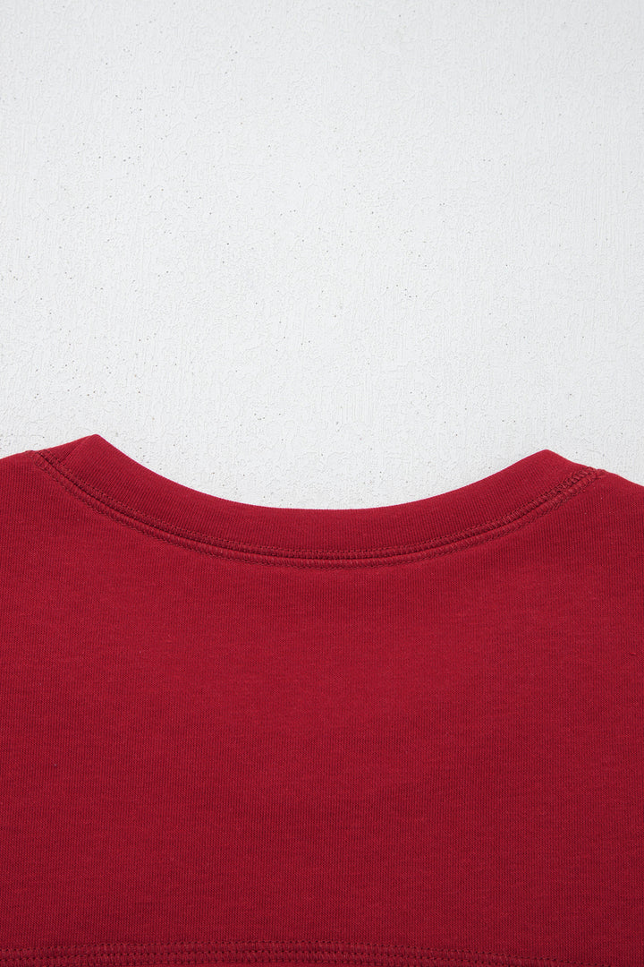 Racing Red Drop Shoulder Boxy Tee and Barrel Pants Set