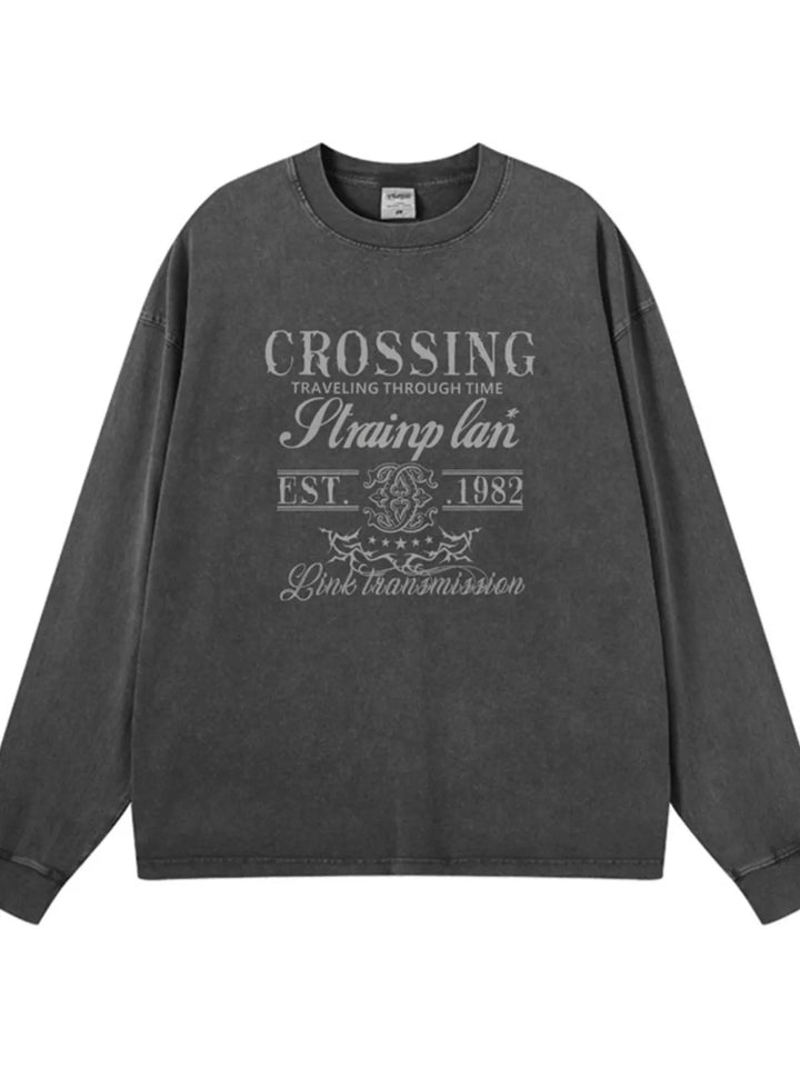 Men's Graphic Round Neck Long Sleeve T-Shirt