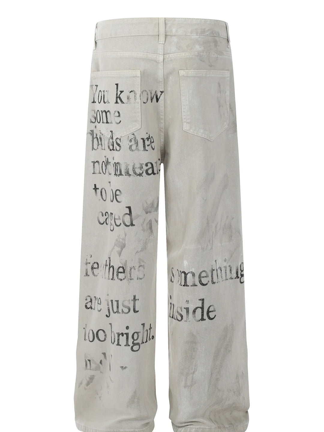 Men's Letter Wide Leg Jeans