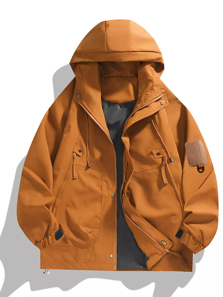 Men's Full Size Hooded Windproof Outdoor Jacket Plus Size