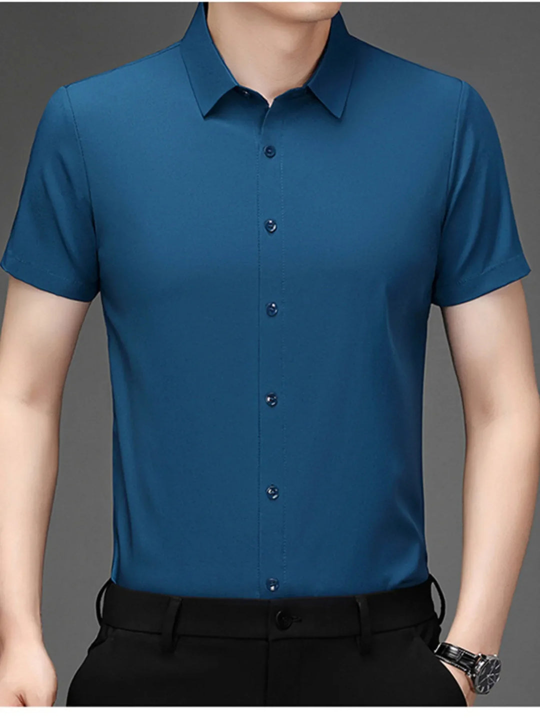 Men's Plus Size Button Up Short Sleeve Shirt