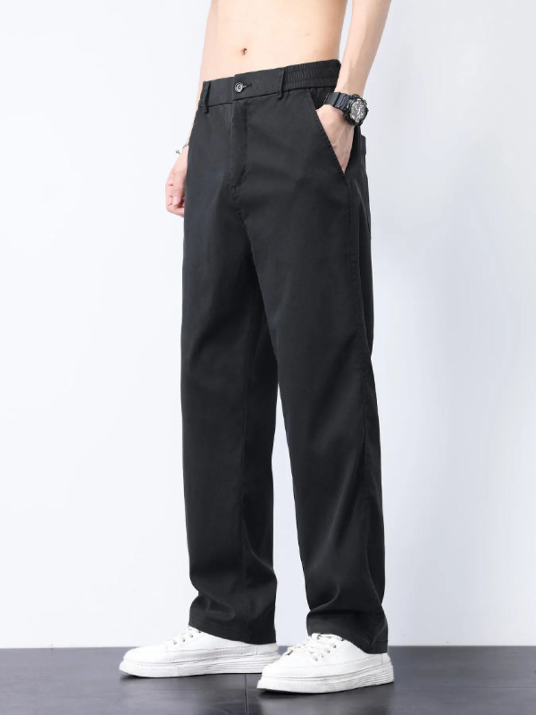 Men's Plus Size Casual Straight-Leg Pants