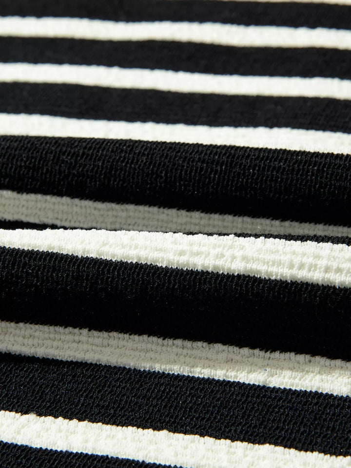 Stripe Contrast MERRY Letter Christmas Print Drop Shoulder Sweatshirt