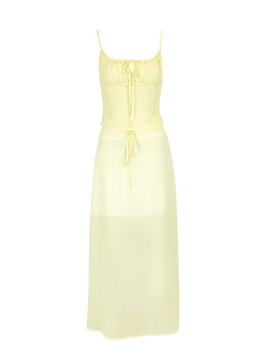 Smocked Tie Front Cami and Skirt Set