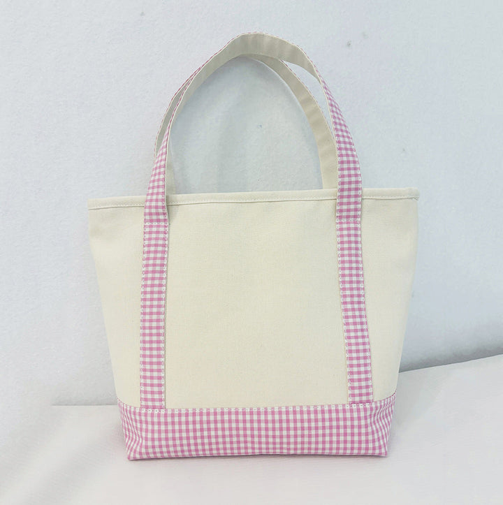 Lattice Travel Large-capacity Color-spliced Thickened Handbag