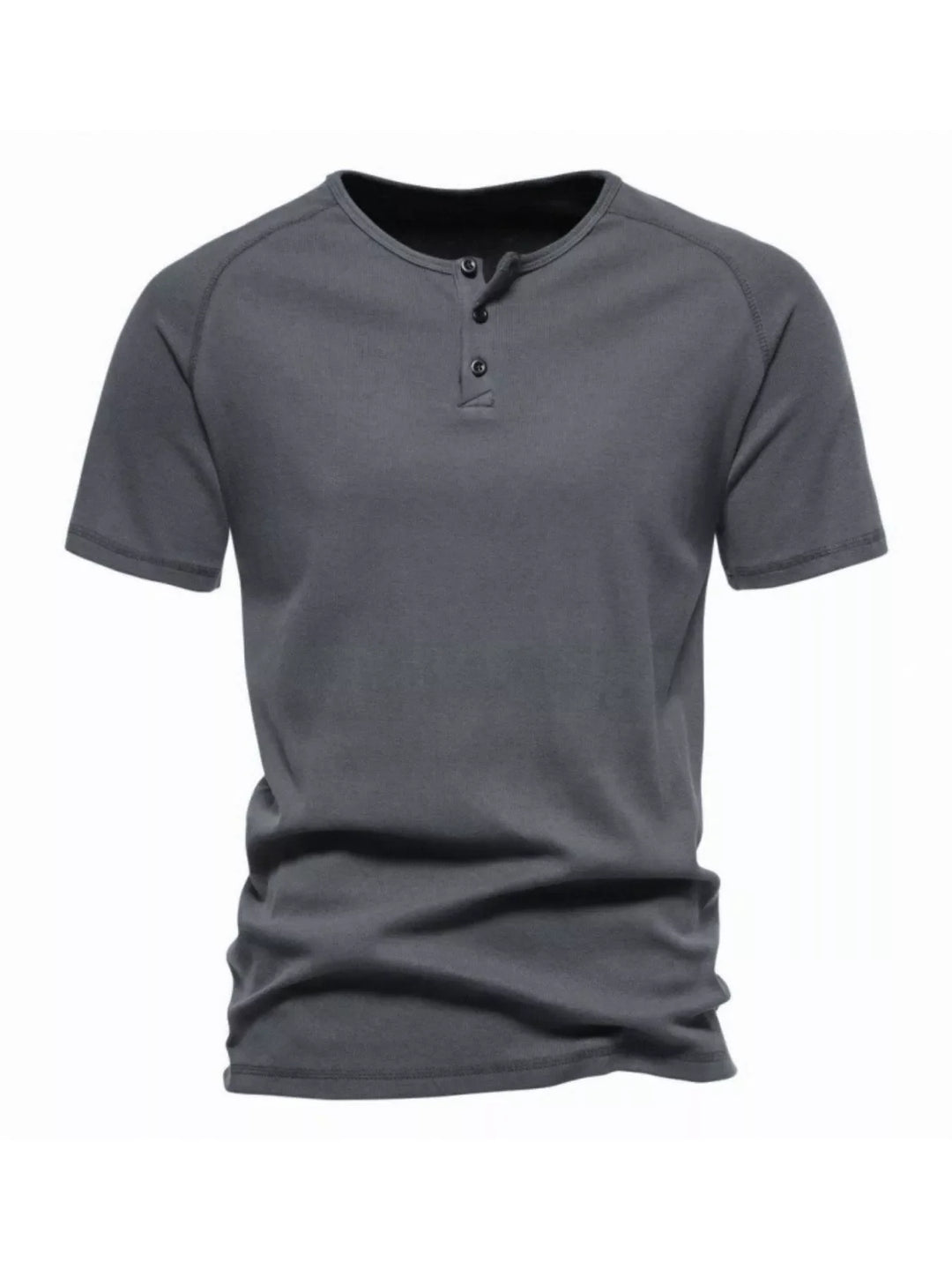 Men's Plus Size Button Detail Casual Henley T-Shirt