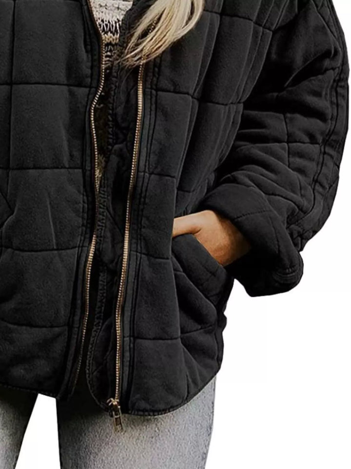 Quilted Zip Up Outerwear