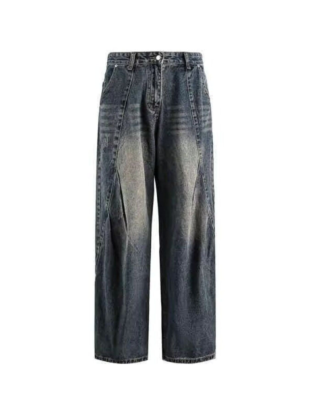 Men's Full Size Vintage Wash Wide Leg Jeans Plus Size
