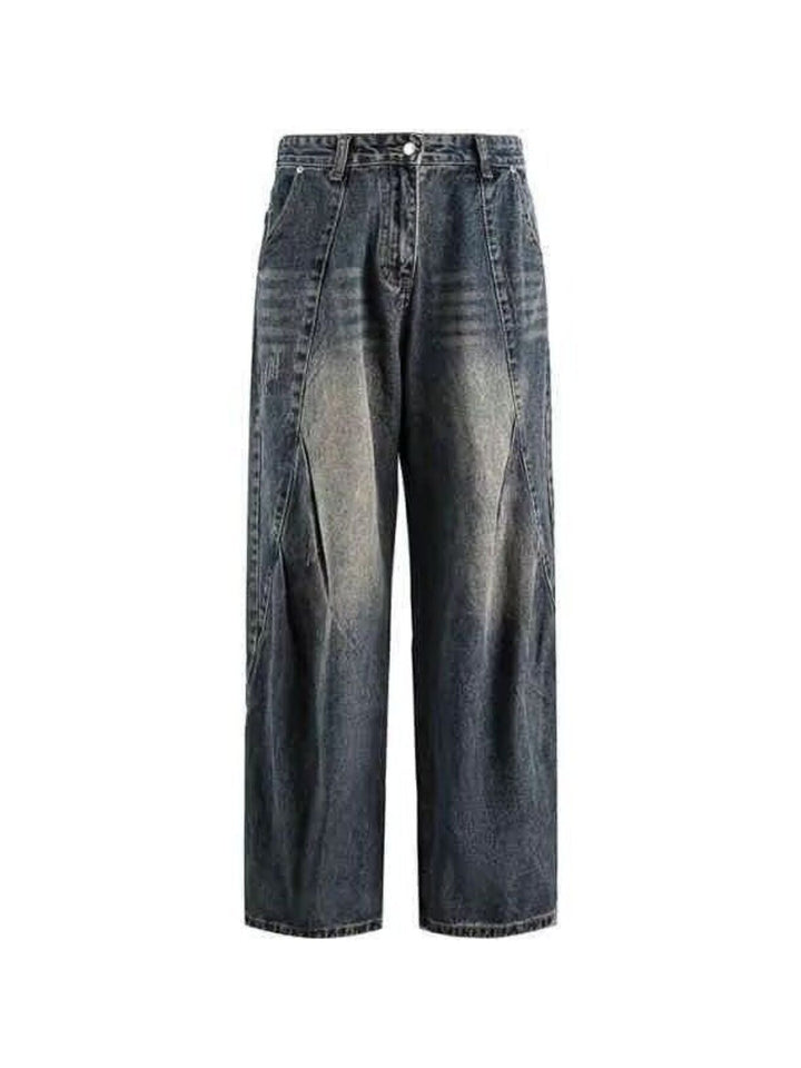 Men's Full Size Vintage Wash Wide Leg Jeans Plus Size