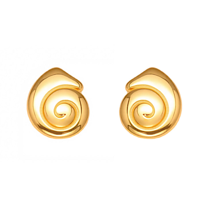 18k Gold-plated Delicate Snail-shell Stud Earrings