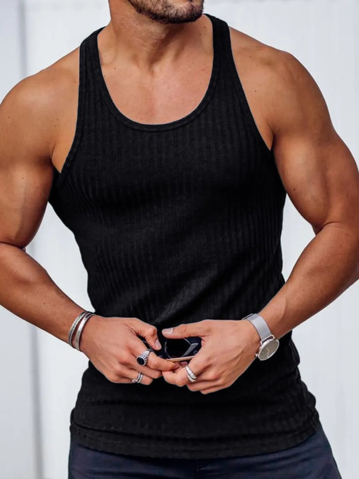 Men's Plus Size Round Neck Wide Strap Tank