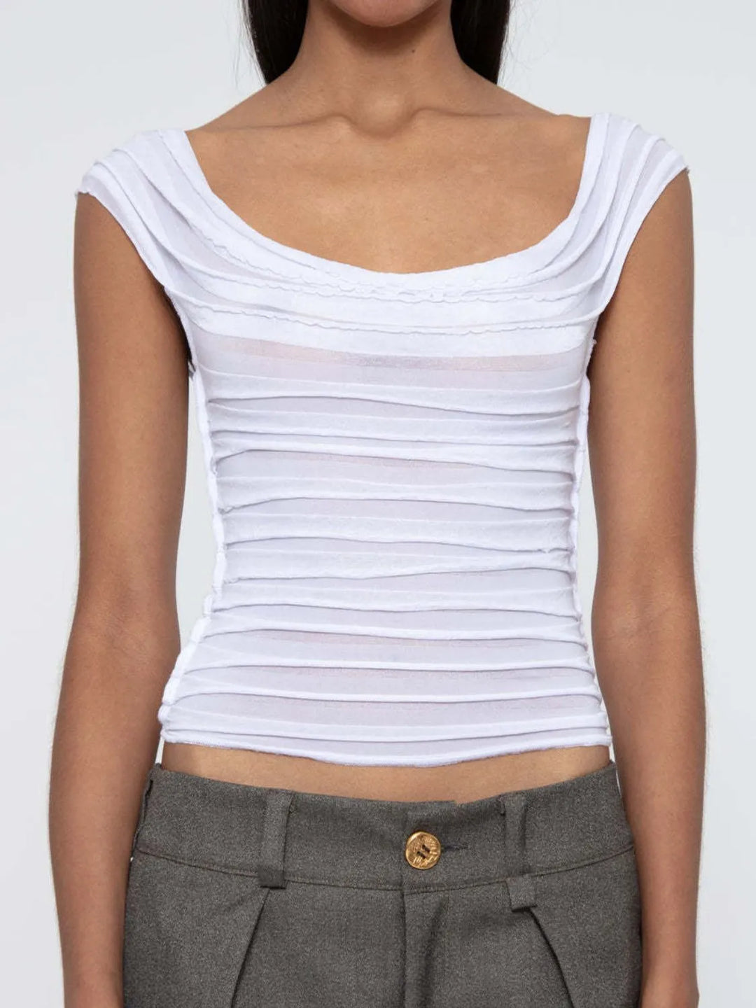 Ruched Solid Tank