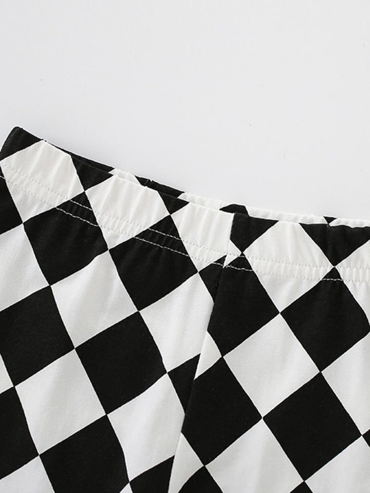 Children's Graphic Tee & Checkered Shorts Set