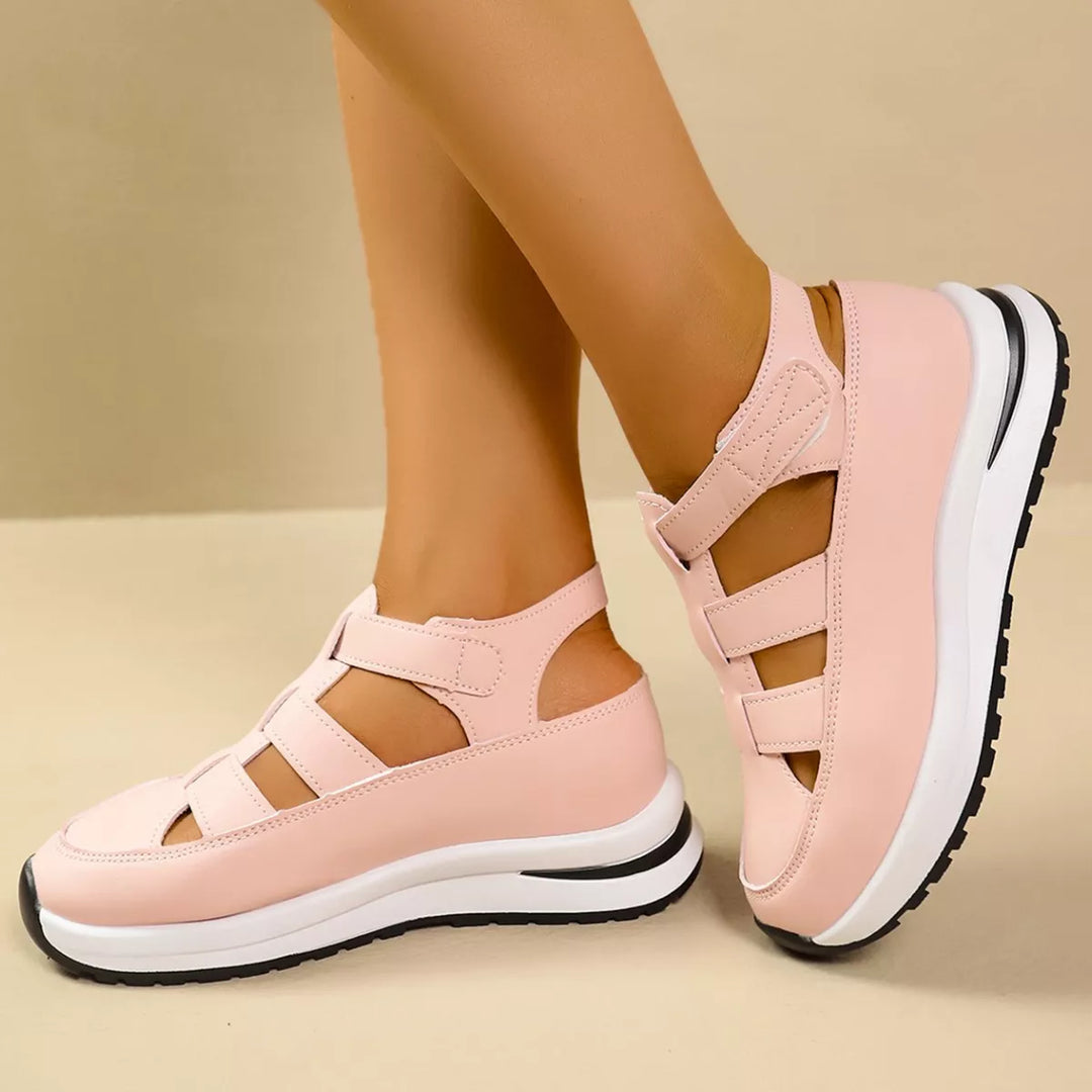 Cutout Round Toe Platform Sandals