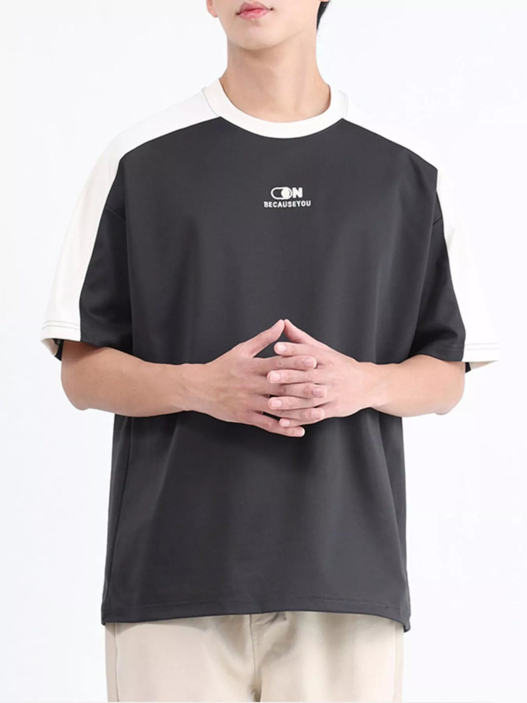 Men's Plus Size Color Block Casual T-Shirt