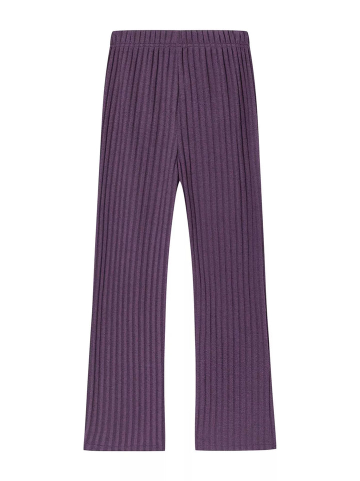 Ribbed Knit Top and Pants Set
