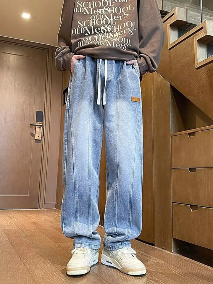 Men's Plus Size Vintage Wash Straight-Leg Jeans