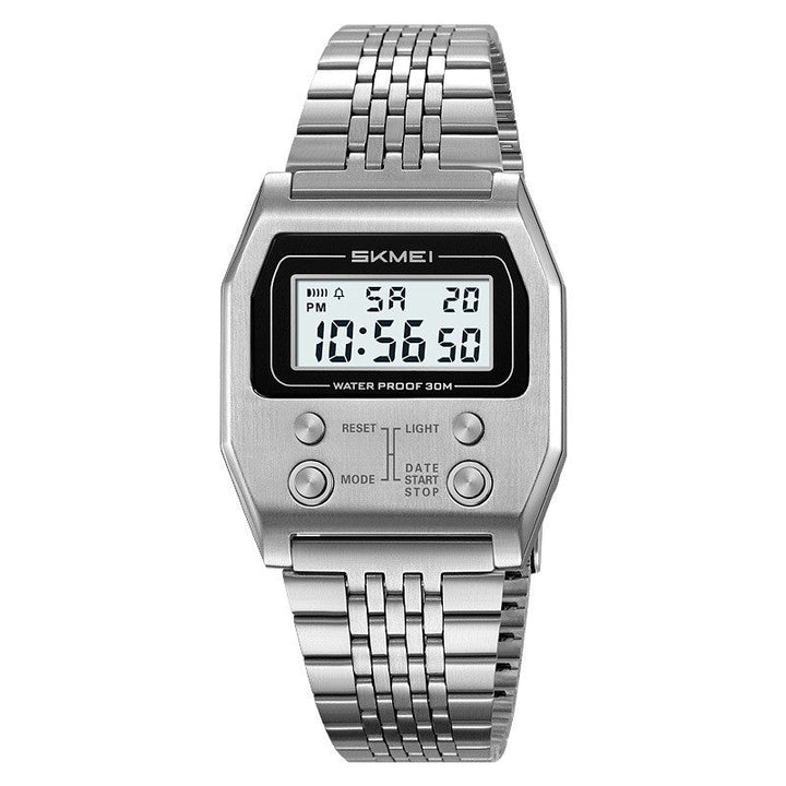 Retro Digital Minimalist Trendy Waterproof Mens Watch Multi-function Digital Watch For Men