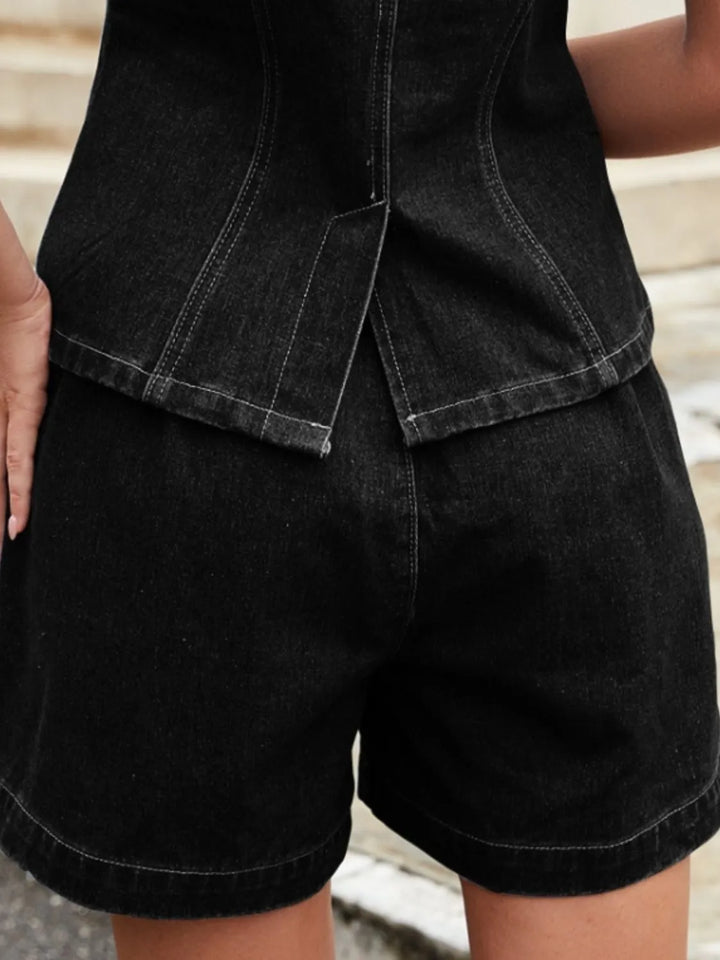 High-Waisted Denim Shorts