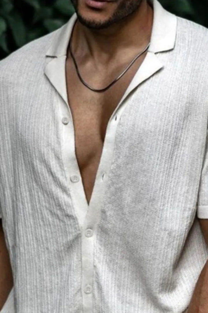 Men's Plus Size Button Up Short Sleeve Shirt