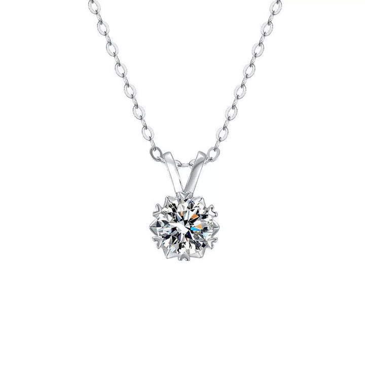 1 Carat Moissanite 925 Sterling Silver Pendant Necklace