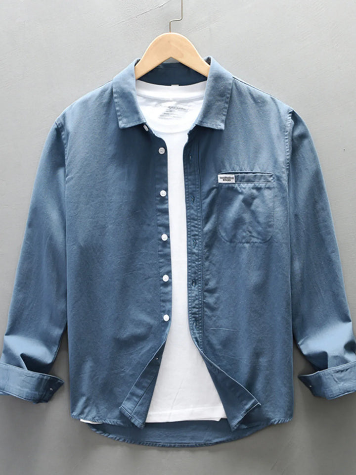 Men's Plus Size Button-Up Long Sleeve Shirt