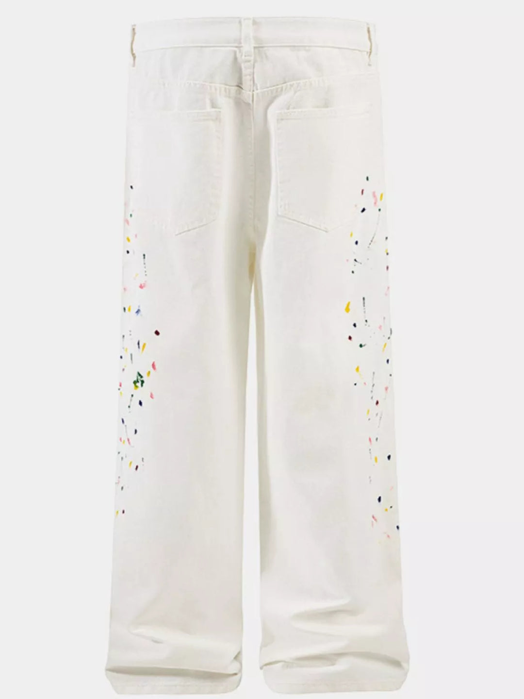 Men's Paint Splatter Artistic Wide Leg Jeans