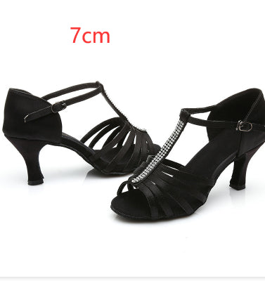 Women's Latin Dance Shoes Satin 7cm High Heel