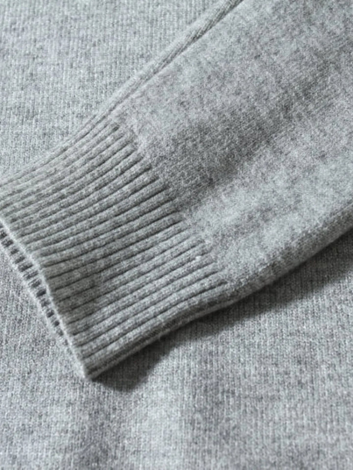 Men's Plus Size Ribbed Hem Long Sleeve Sweater