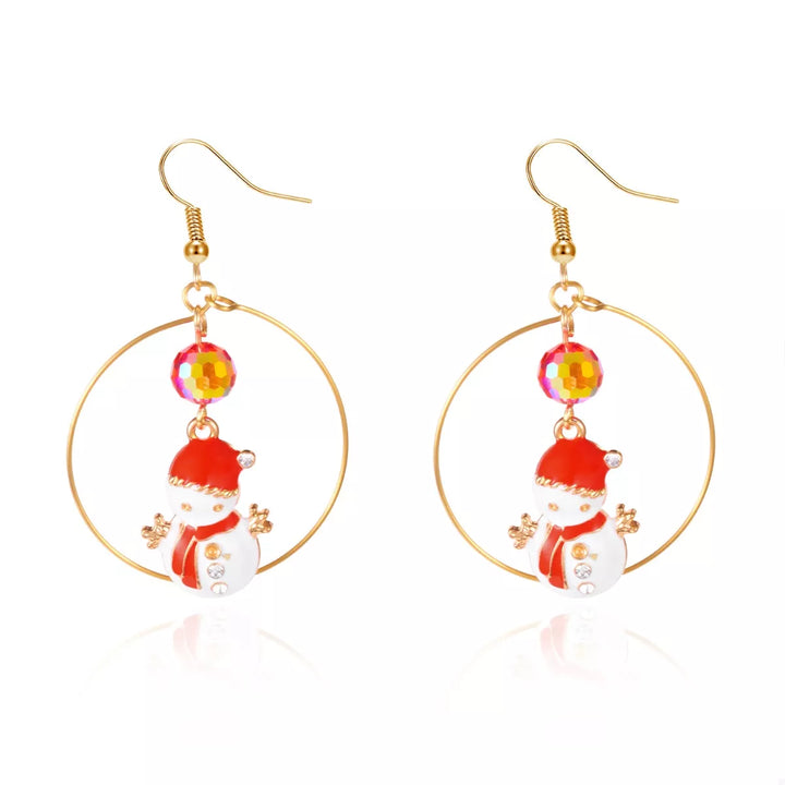 18K Gold-Plated Christmas Snowman Earrings