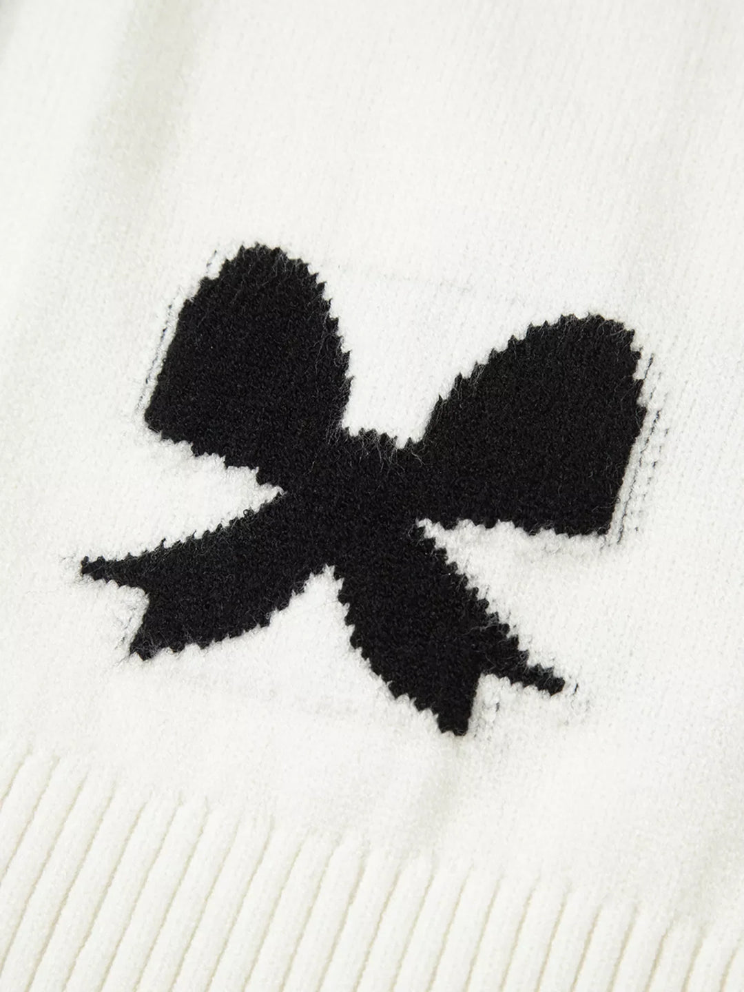 Tie Front Bow Pattern Cardigan