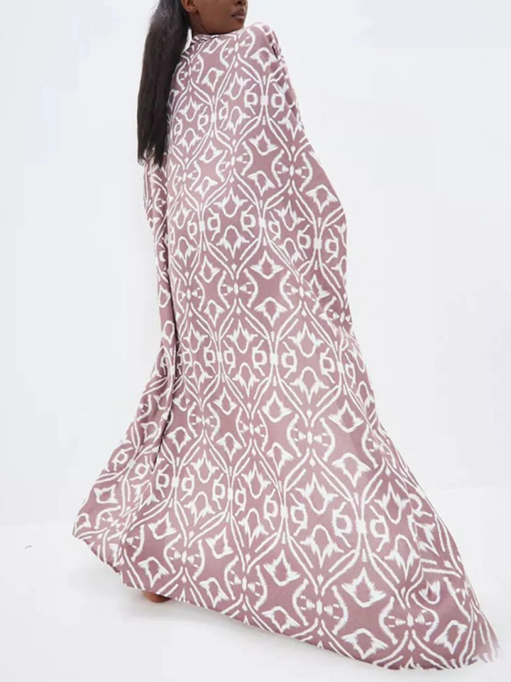 Geometric Print Surplice Beach Cover Up Dress