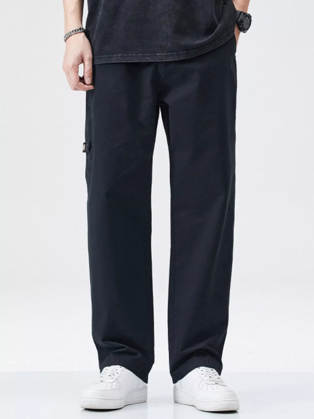 Men's Full Size Casual Loose Fit Straight Leg Pants Plus Size