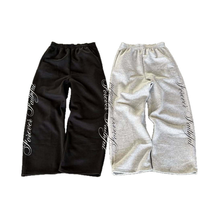 Mens Retro Straight-Leg Lace-Up Casual Pants